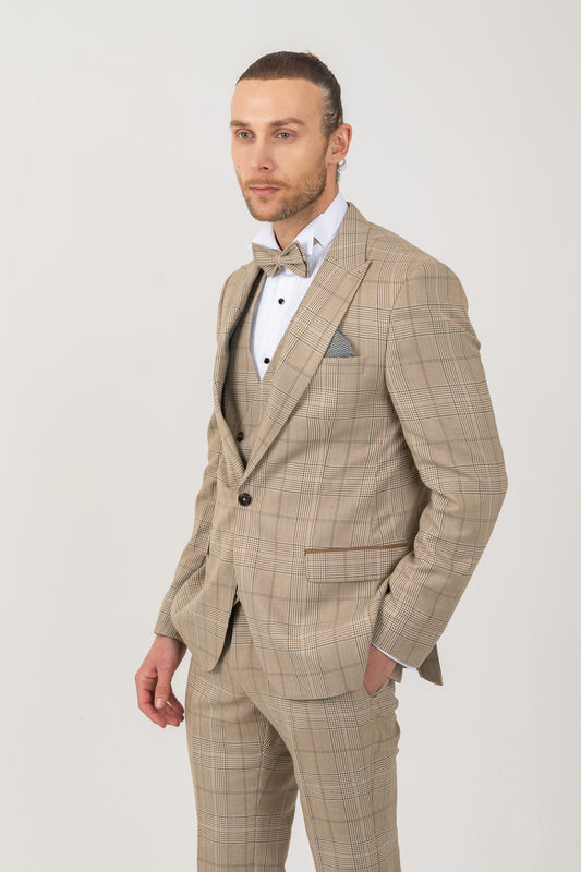 Men's Slim Fit with a Classic Tweed Check Pattern