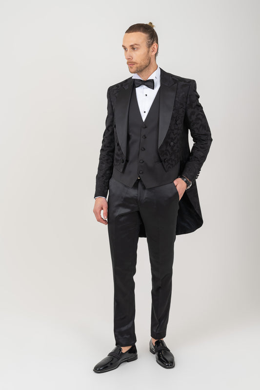 Men's Suit with a Stylish Embossed Paisley Print