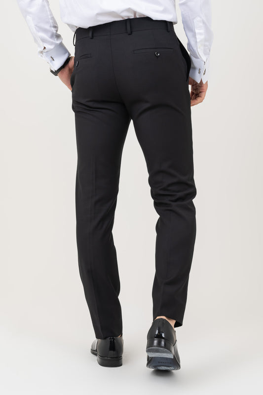 Men's Black Trousers, A Wardrobe Essential for Versatile Styling and Formal Attire.