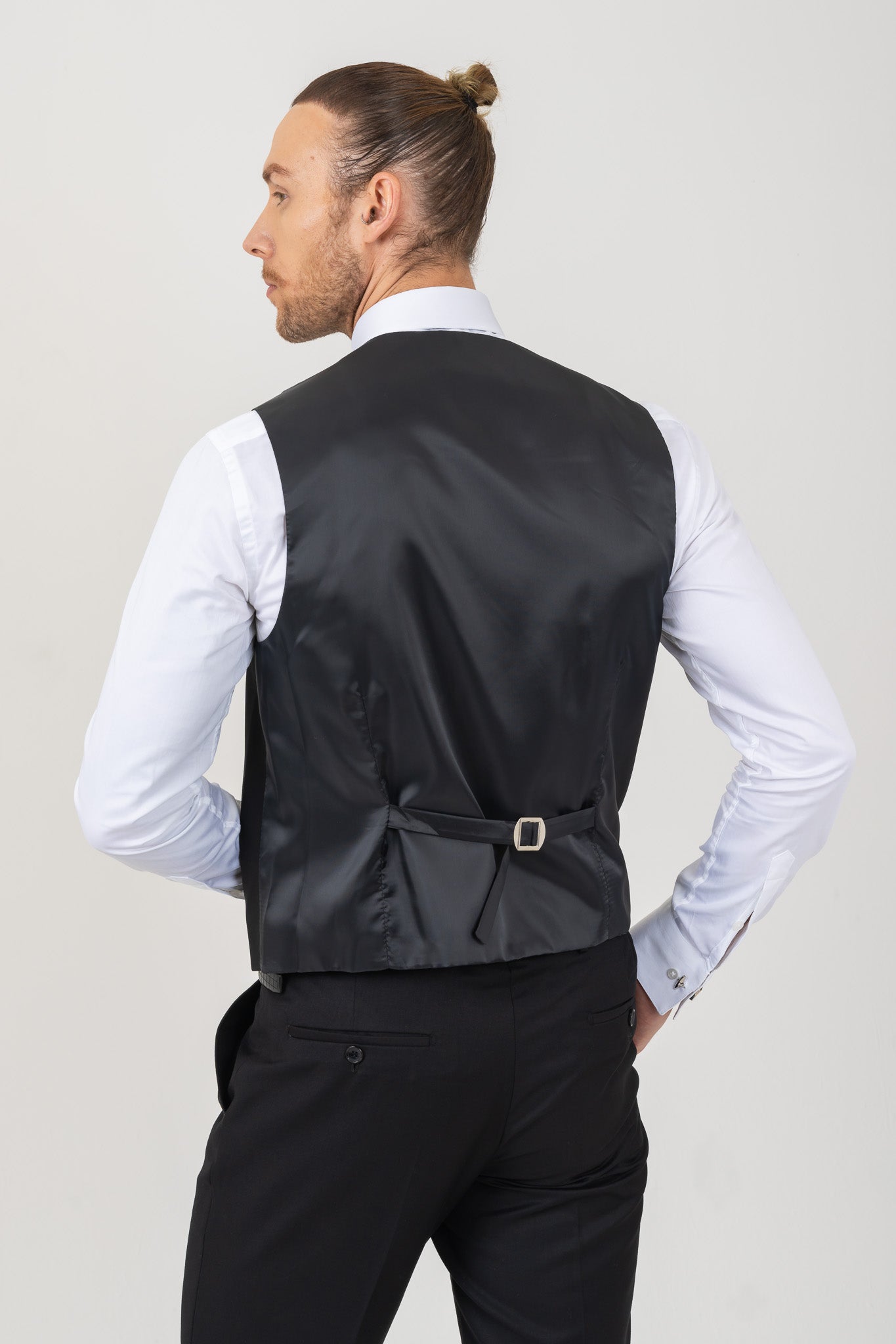 Timeless black waistcoat perfect for all colour suits.