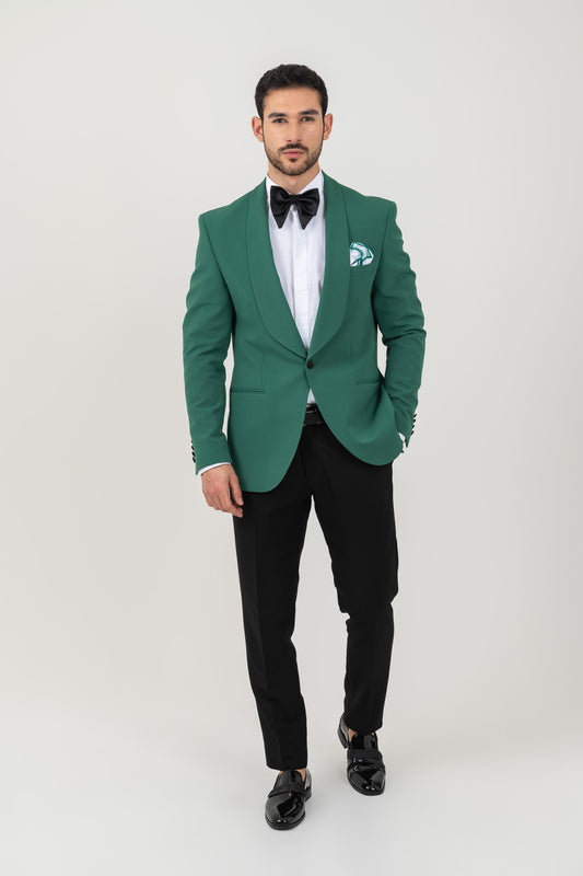 Formal green classic tuxedo suit for weddings and special occasions