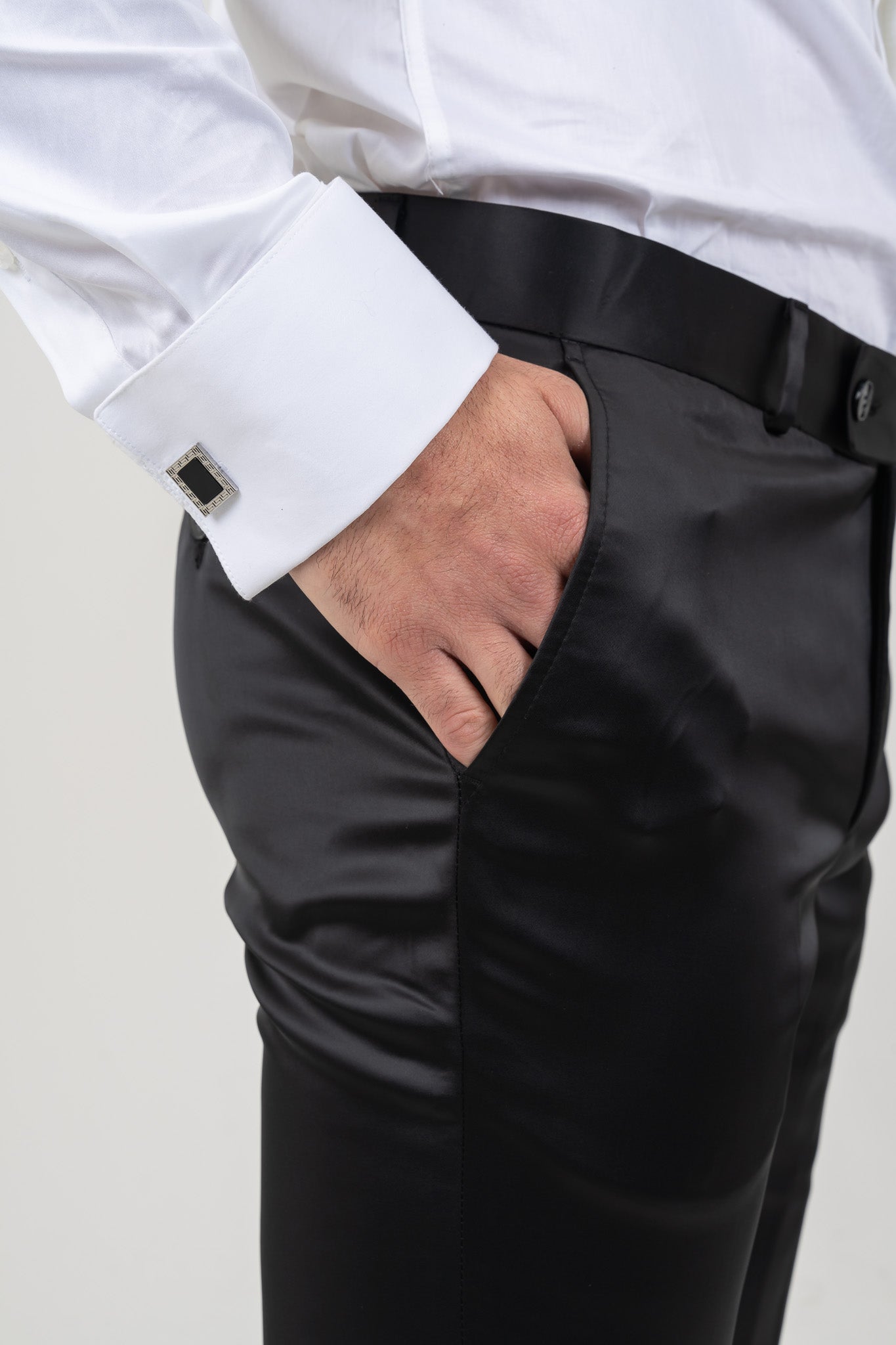 Luxury Suit Trousers for Men, Satin Black Trousers