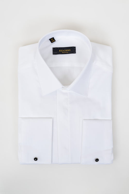 Full Collar White Slim Fit Shirt, Formal and Professional Attire.