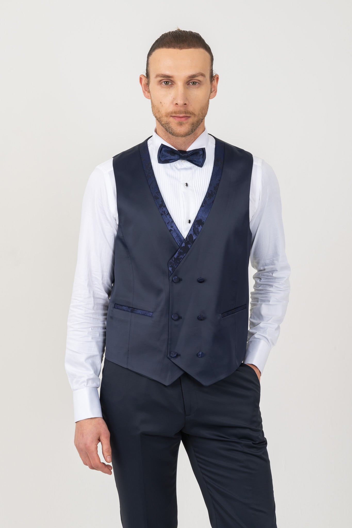 Flower Printed Jacquard Lining Waistcoat