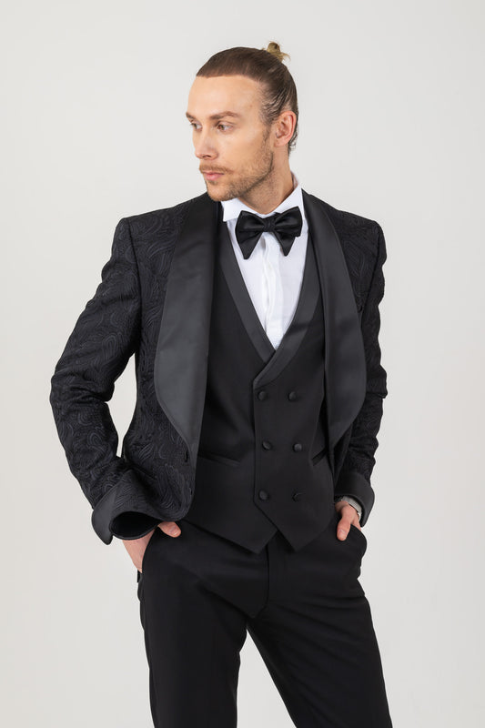 Elegant black men's outfit made from high-quality materials