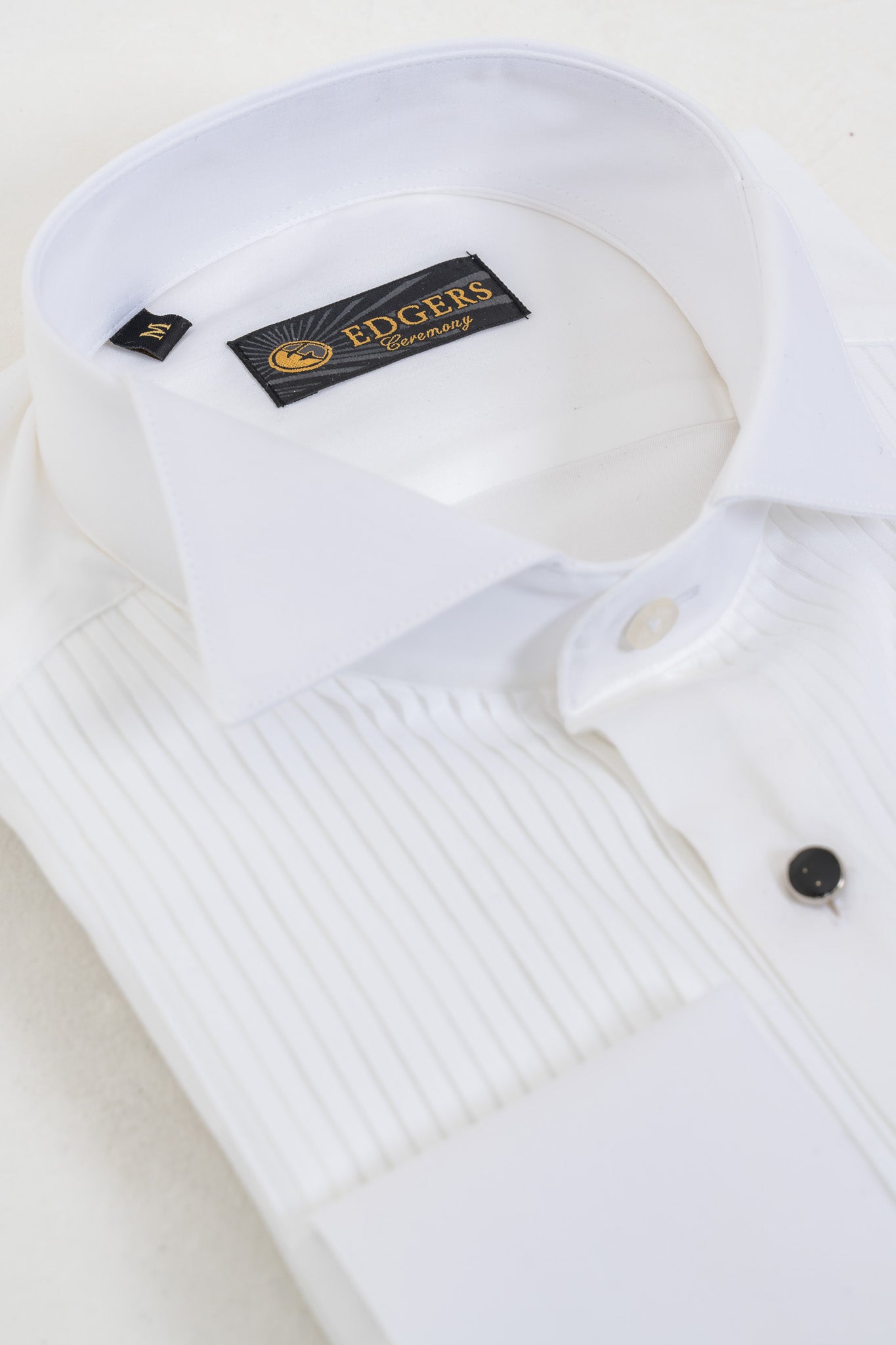 White Wing Collar Pleated Bib Shirt for Formal Attire, Mens Shirt