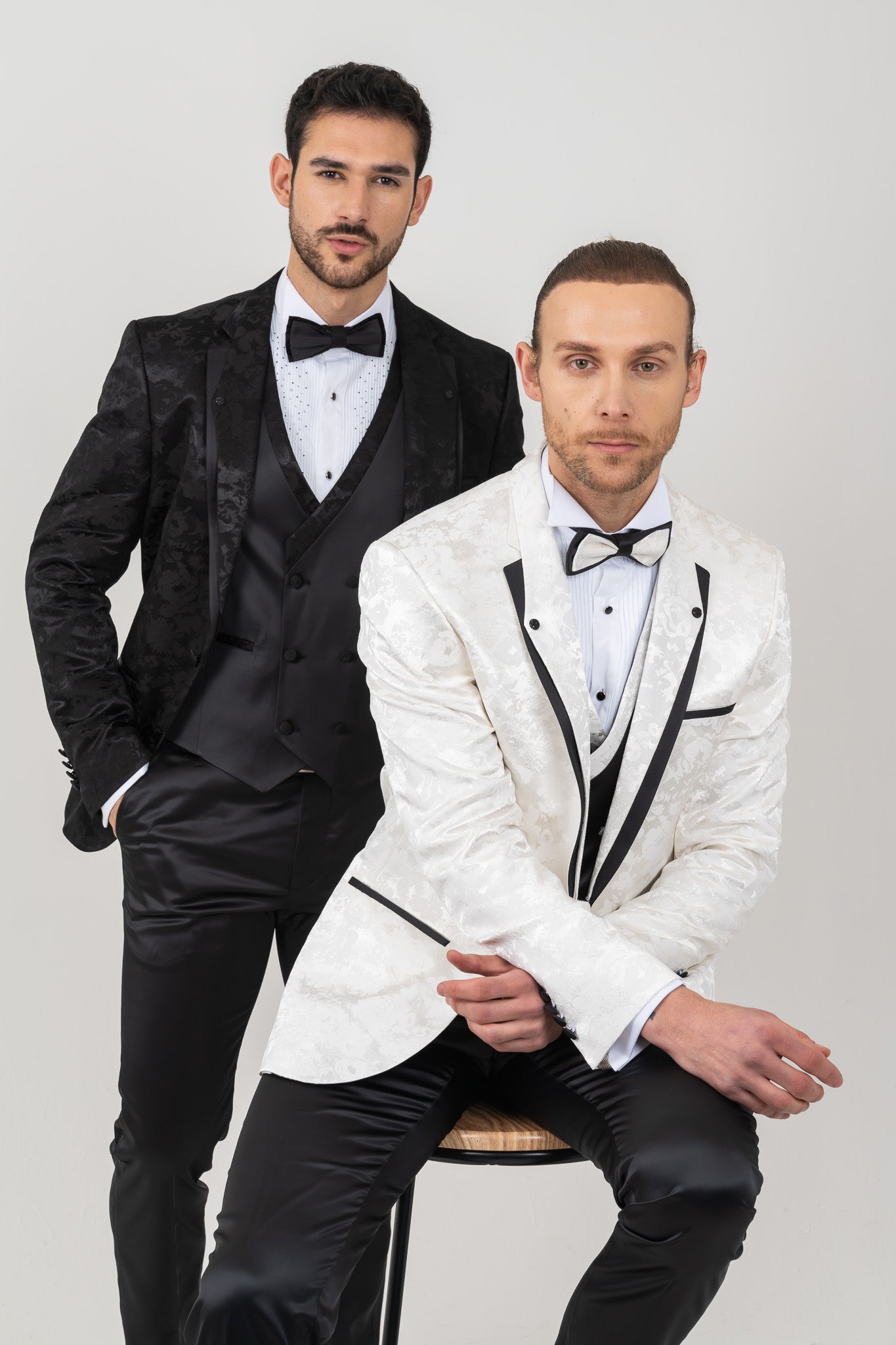 Stylish double lapel on a men's formal black suit