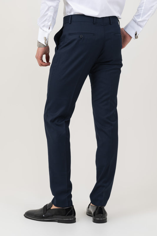 Classic Navy Suit Trousers for Men, Versatile for Office Wear and Formal Occasions.