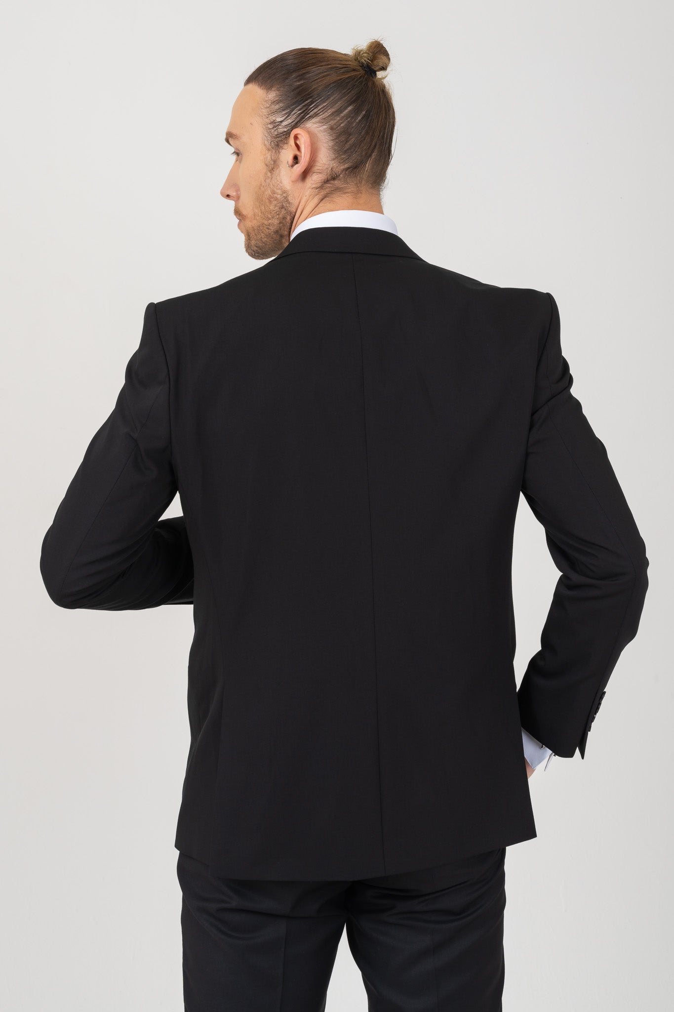 Trendy Full Black Suit: A stylish, all-black suit that exudes sophistication and elegance. Perfect for formal occasions.