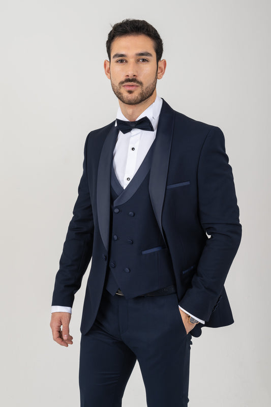 Formal navy tuxedo suit for weddings and special occasions