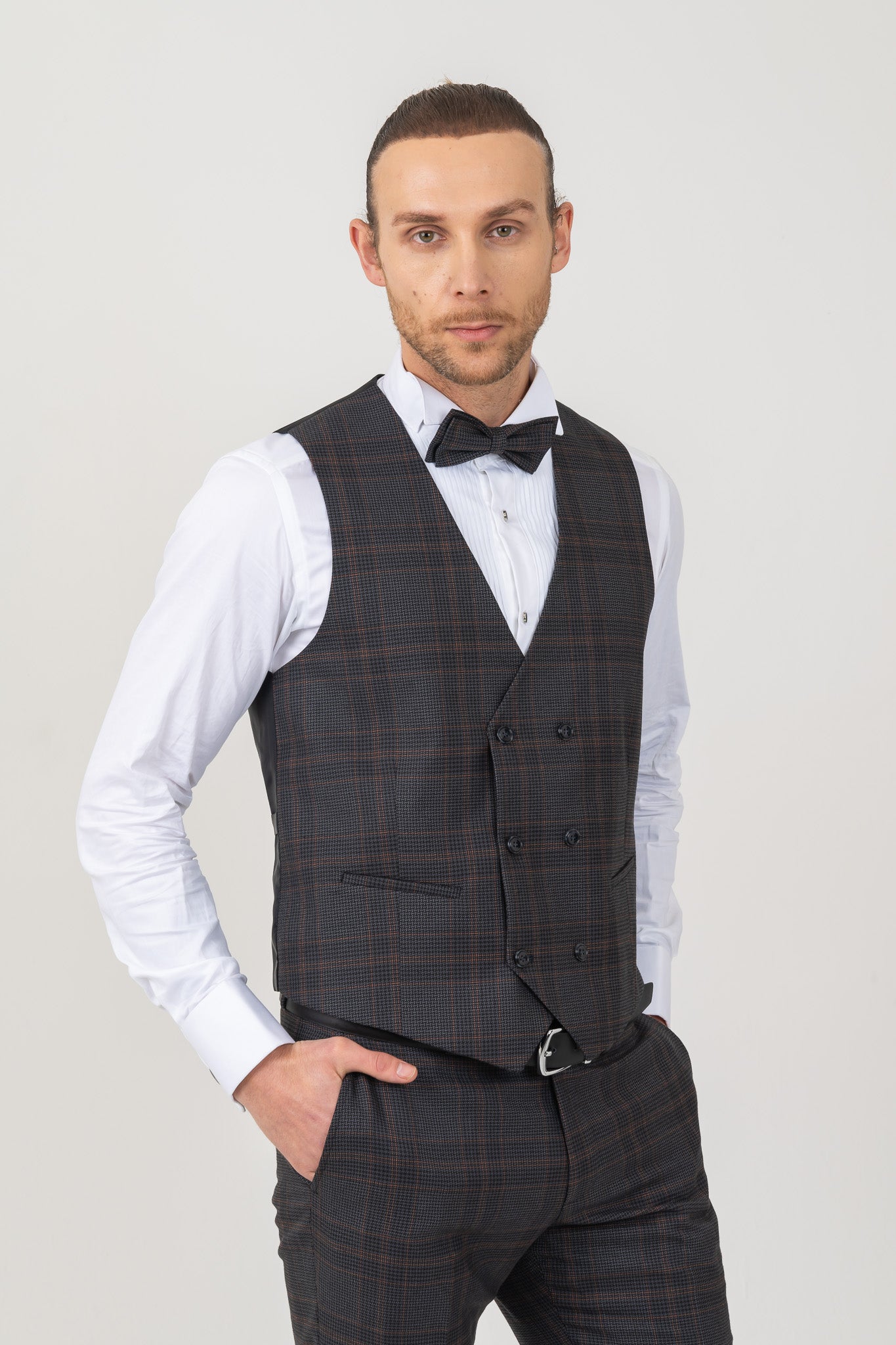 Complete Tweed Suit for Formal Attire, Checked, 100% Tweed