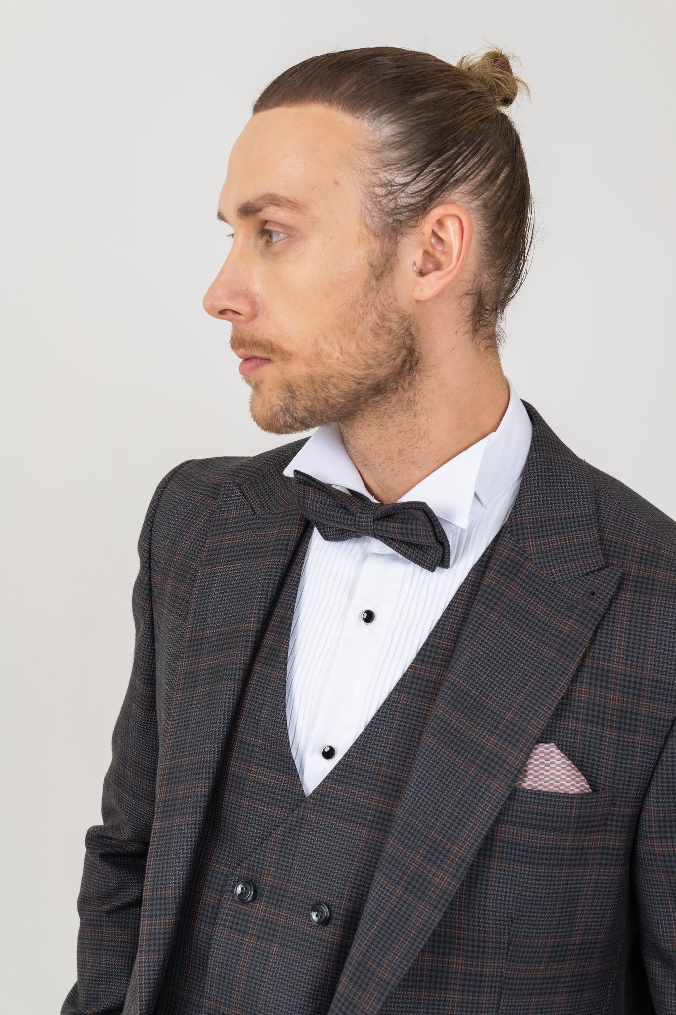 Tweed Matching Bow Tie on 4 Piece Suit 