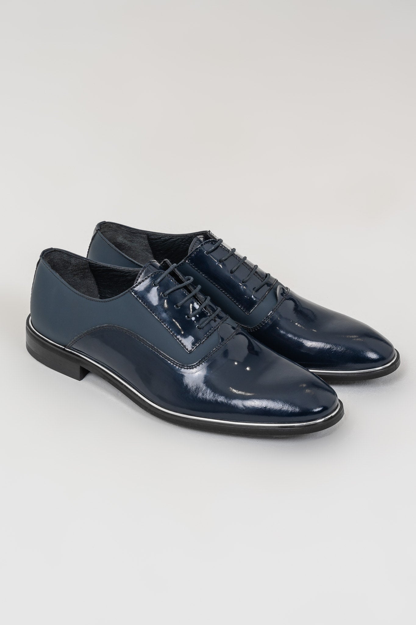 Sophisticated Shiny Navy Formal Shoes for Men, Perfect for Any Elegant Occasion