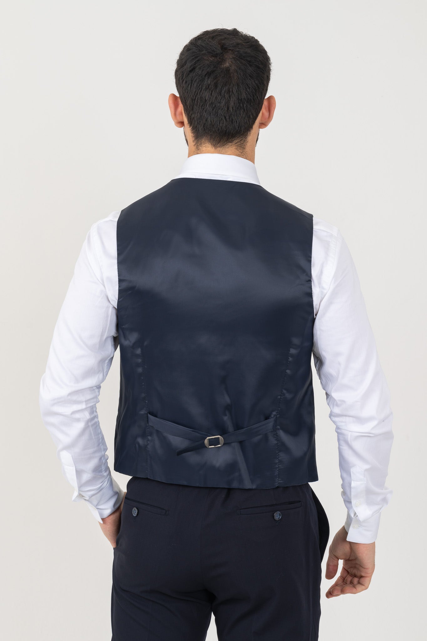 Men's Navy 4 Piece Tuxedo including a Adjustable Waist Coat