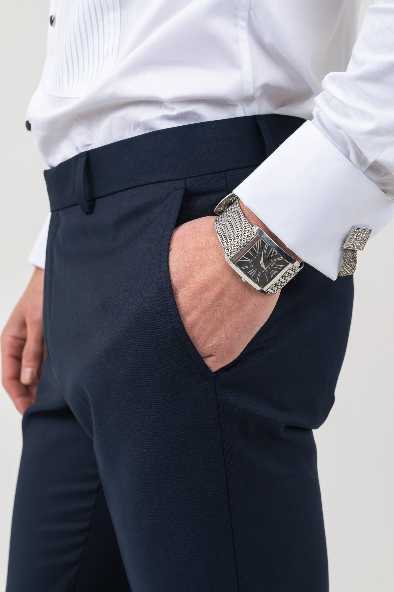 Premium Formal Trousers for Men, Front Pocket Detail.