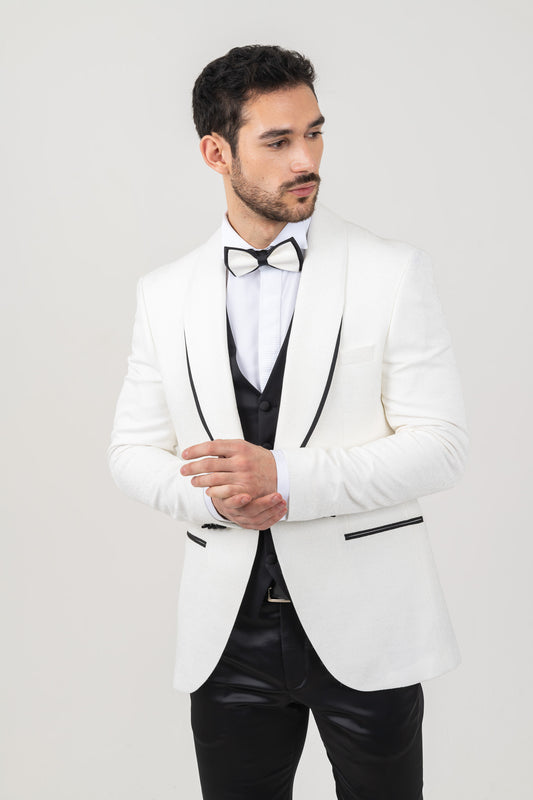 Tuxedo Suit for Weddings and Special Occasions in White and Black.