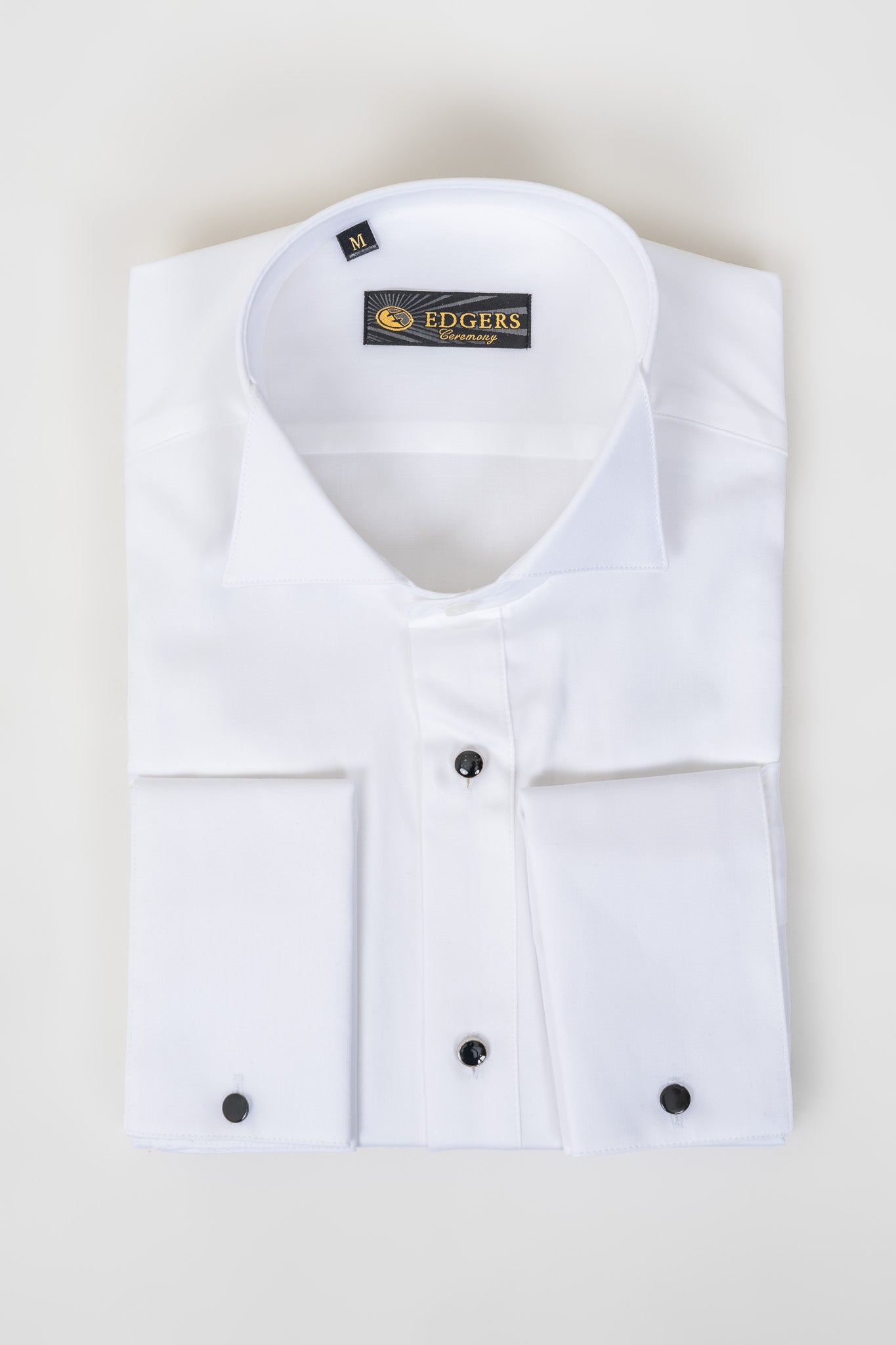 Wing Collar Shirt for Formal Attire, Double Cuff, 100% Cotton